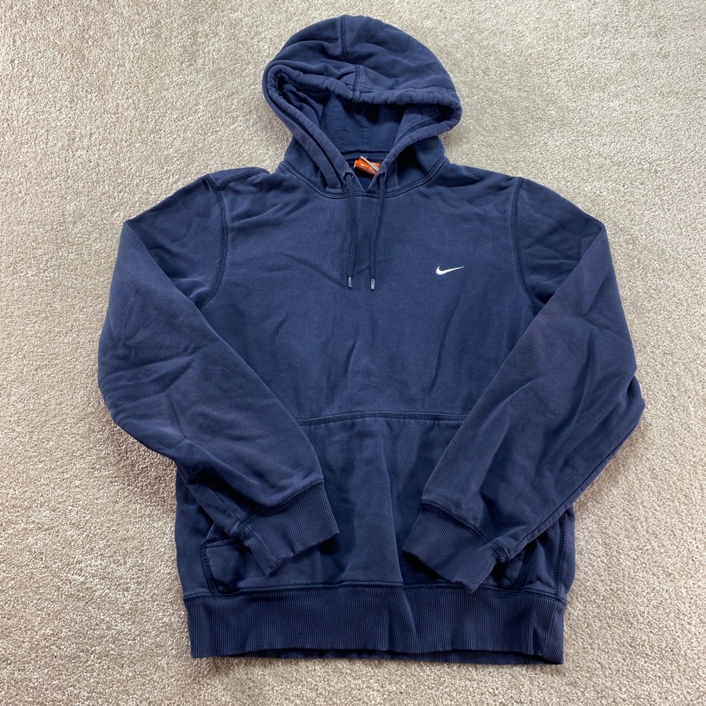 Nike Sportswear Navy Blue Pullover Hoodie Athletic Dept Logo Mens Size Small